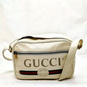 Gucci Shoulder Bag Sherry Line White Leather